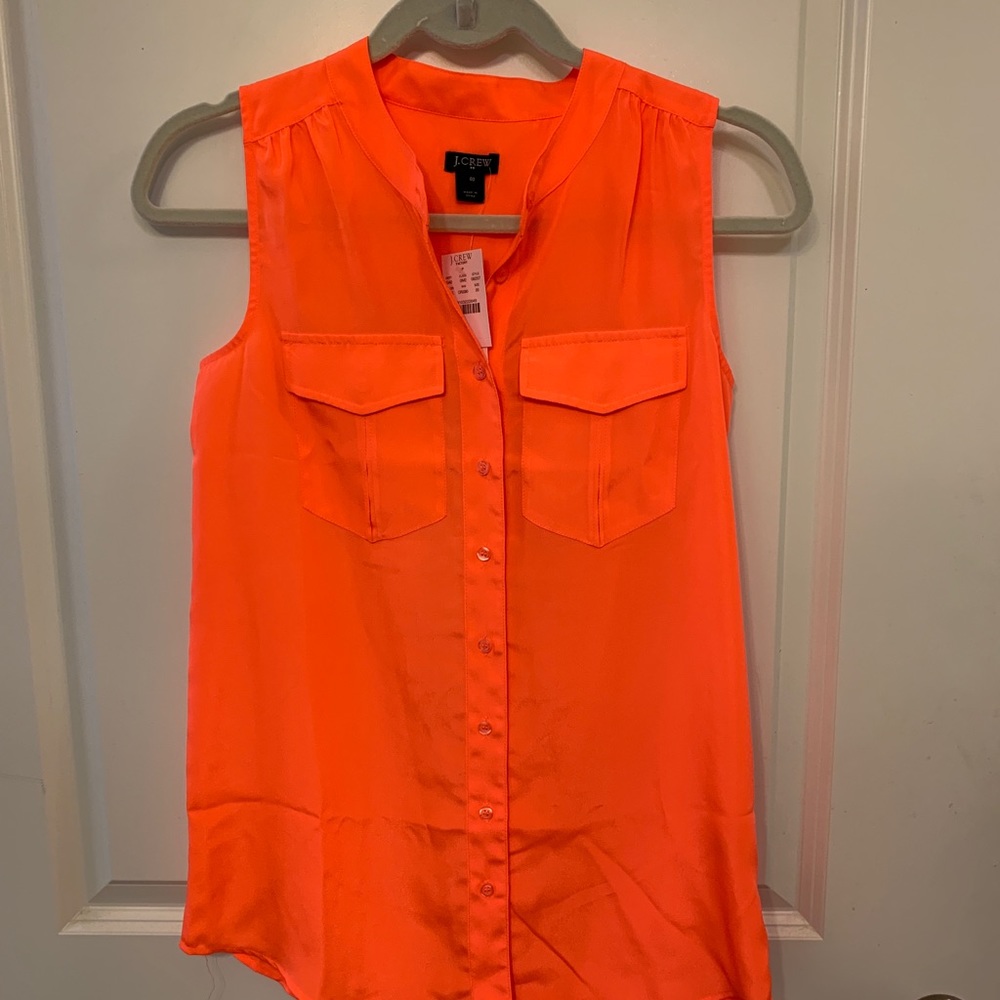 J Crew button down sleeveless blouse